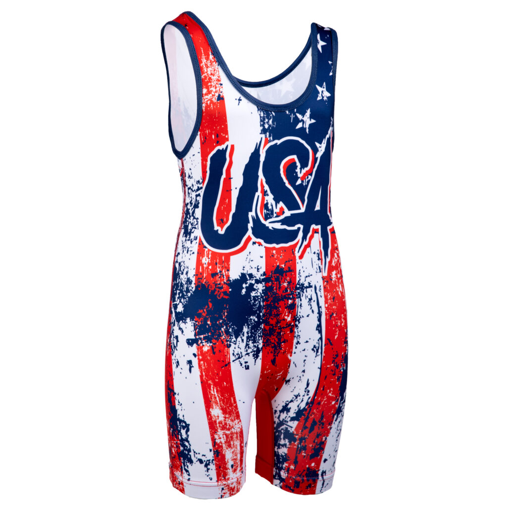 Wrestling Singlet by KO Sports Gear USA FLAG KO Sports Gear