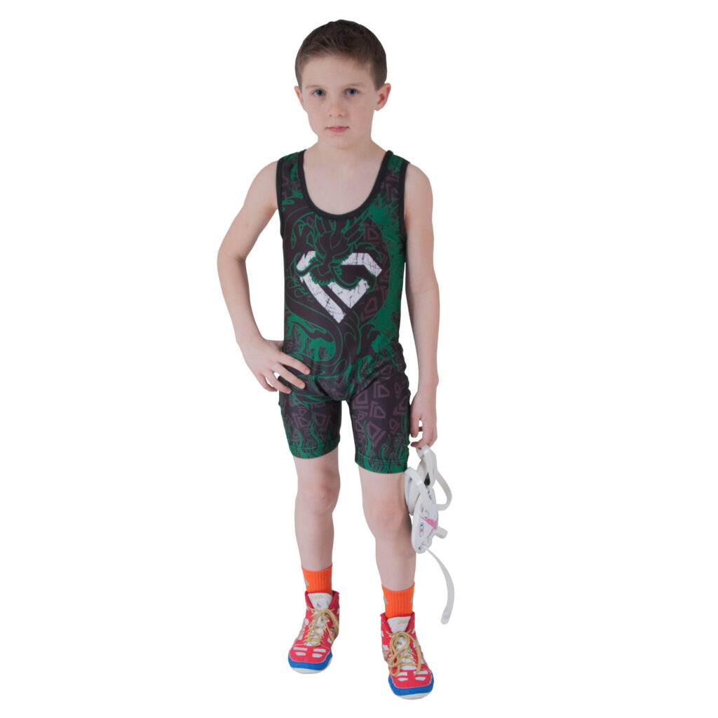 Wrestling Singlet by KO Sports Gear DRAGON GREEN KO Sports Gear