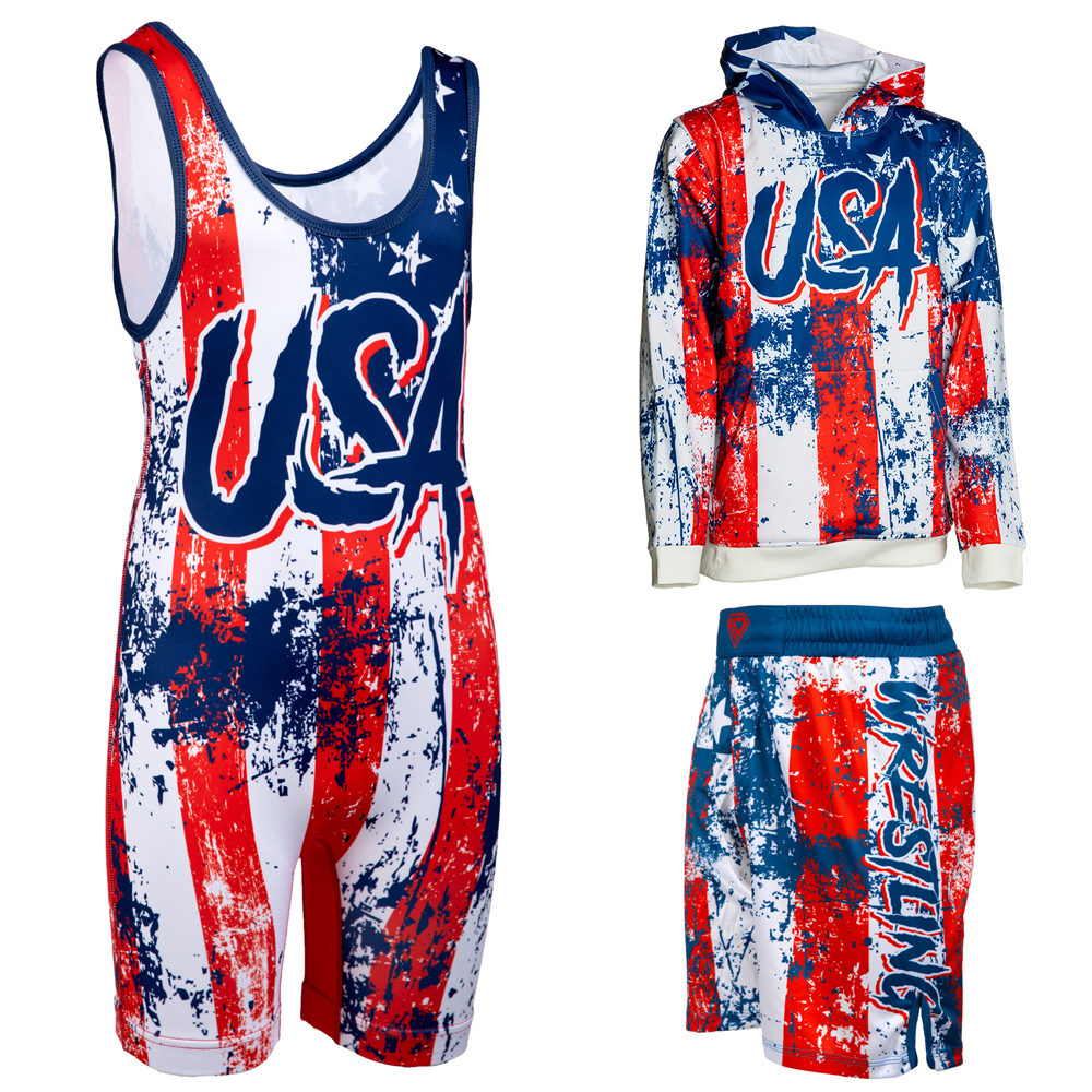 Pullover Hooded Sweatshirt By KO Sports Gear - USA-FLAG - Image 8