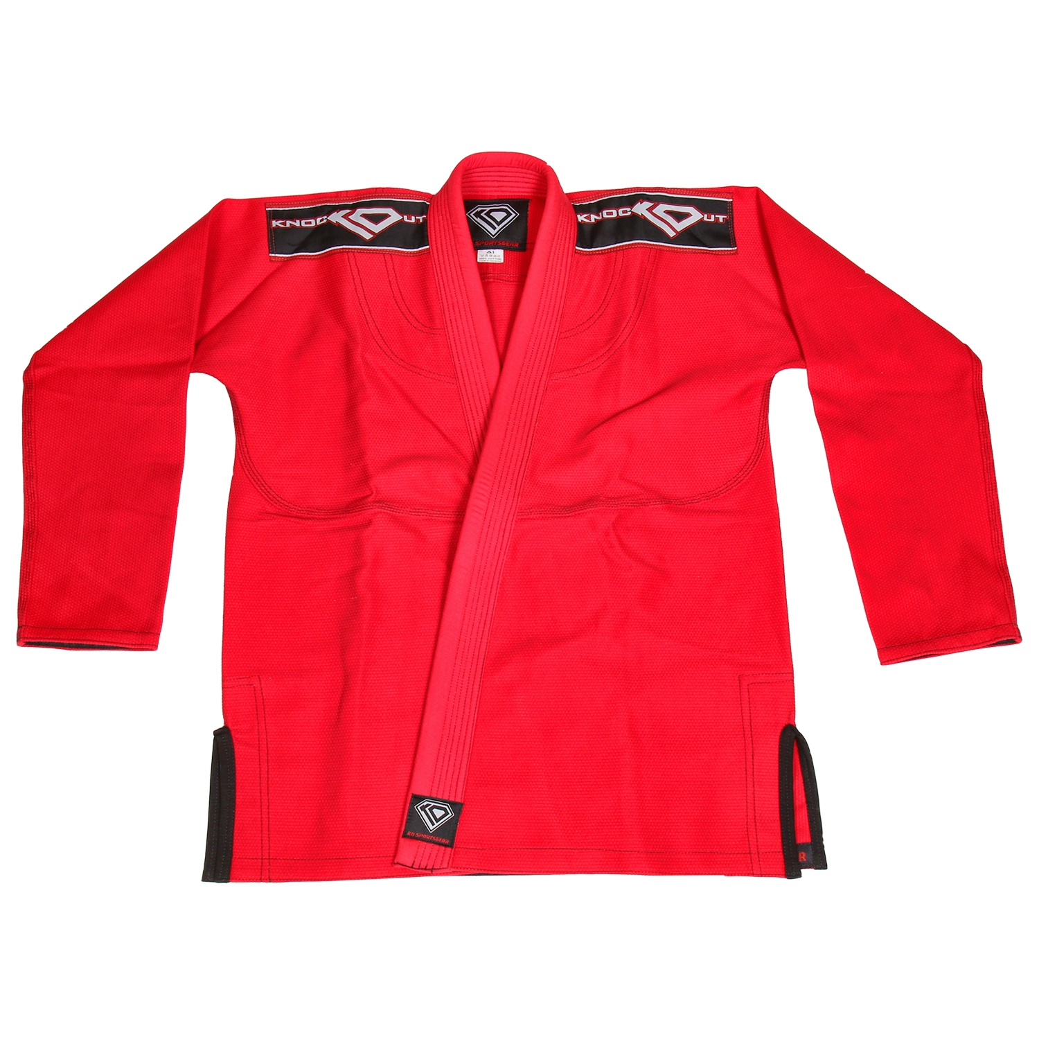 KO Sports Gear's Red Kids Gi - BJJ Kimono and Pants - Pearl Weave - For Jiu Jitsu Sports