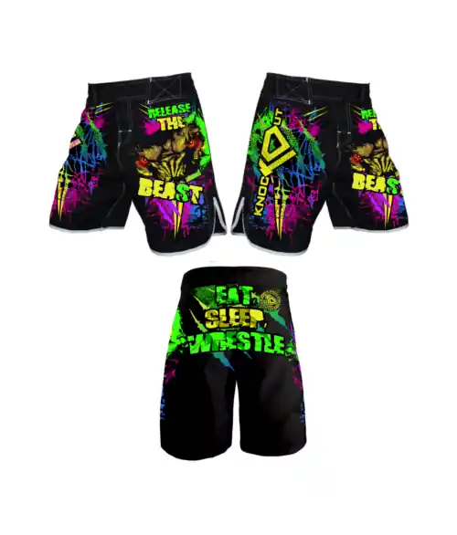 KO Sports Gear wrestling shorts and custom team apparel