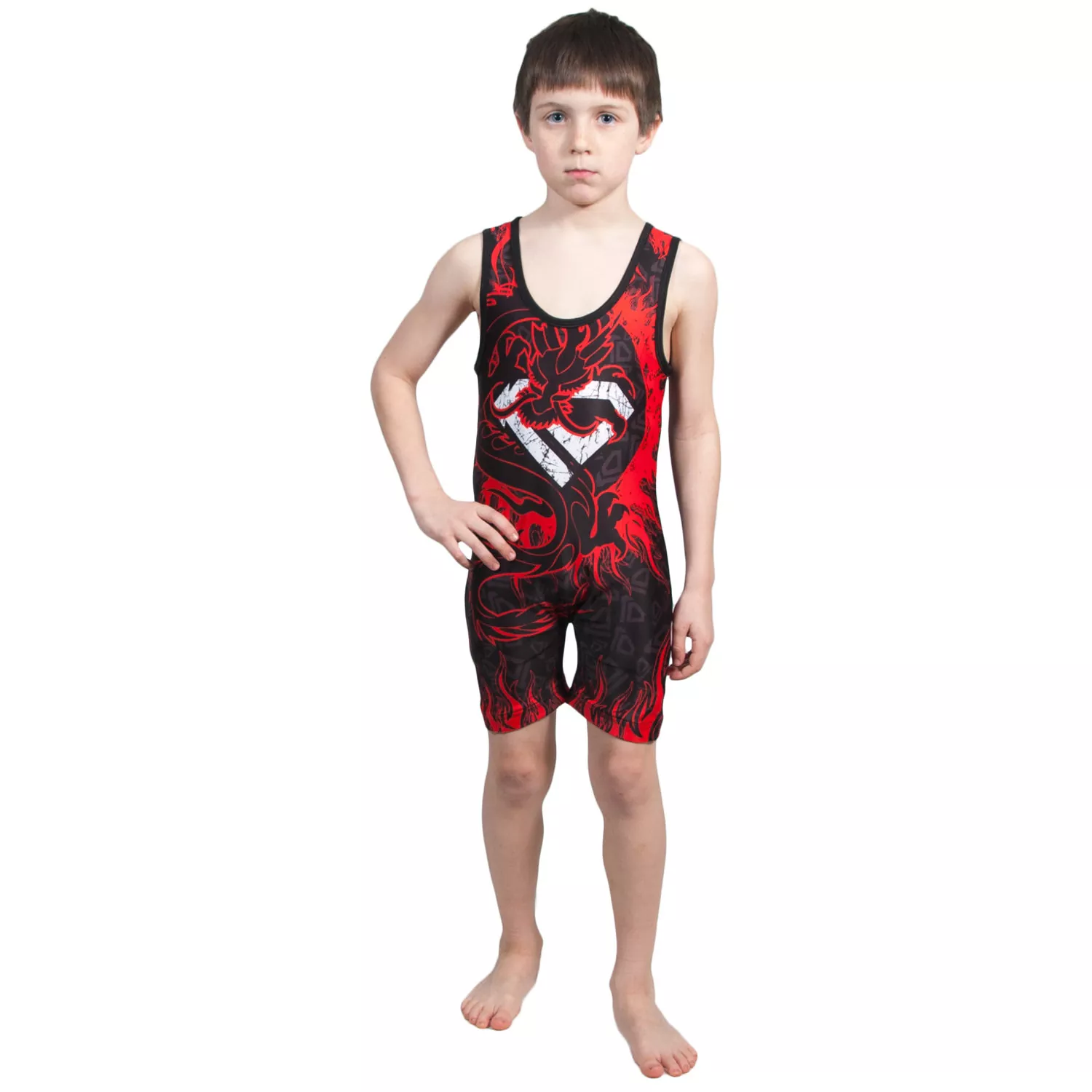 Wrestling Singlet by KO Sports Gear: DRAGON – RED - Image 3