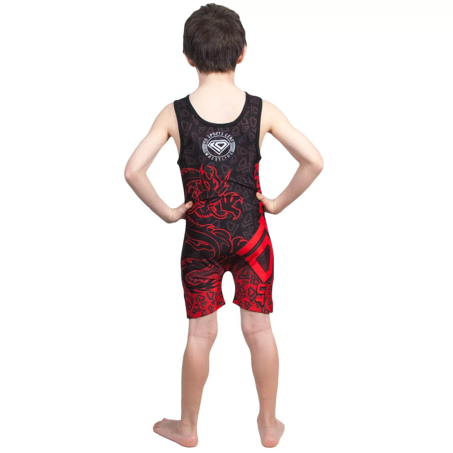Wrestling Singlet by KO Sports Gear: DRAGON – RED - Image 4