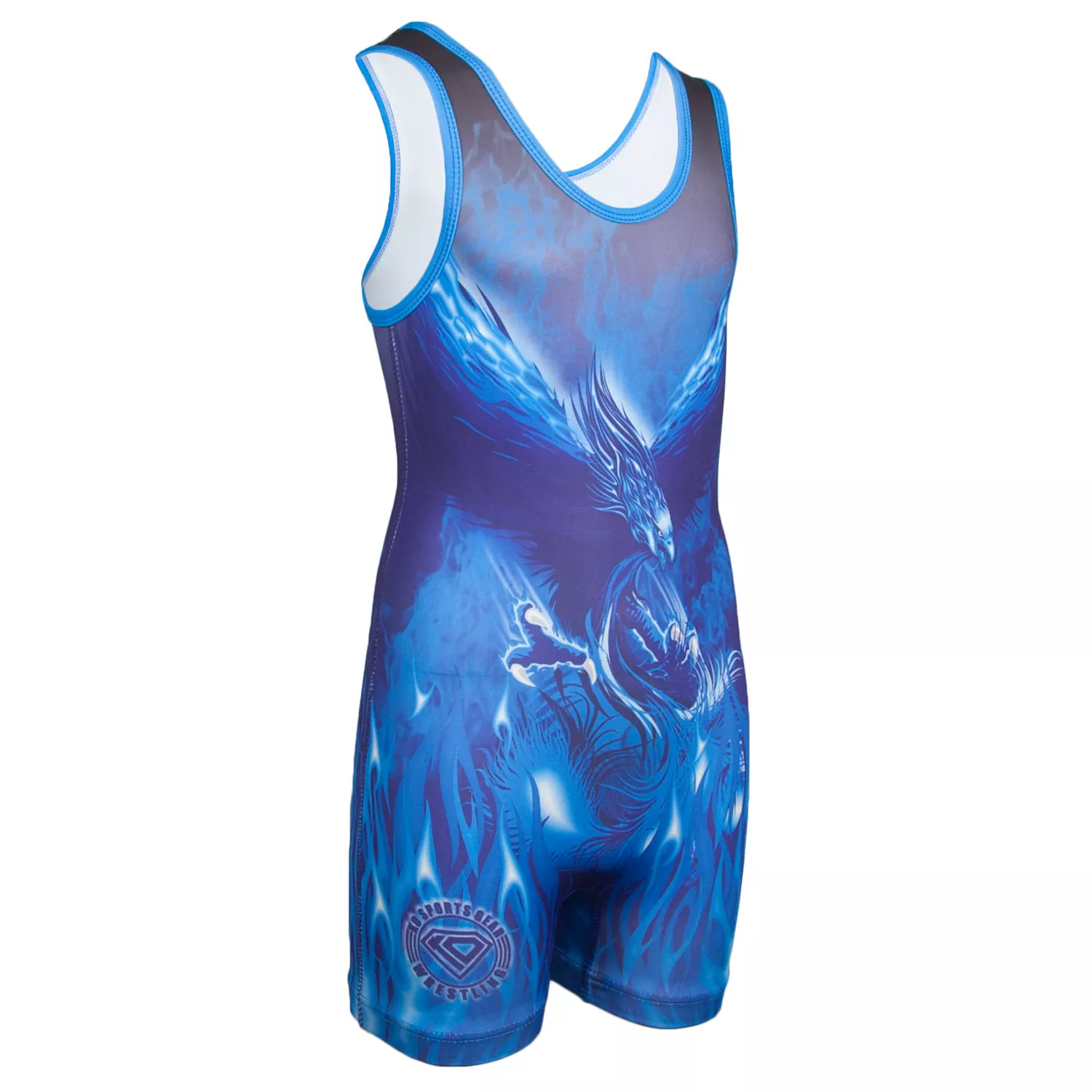 Blue Phoenix Wrestling Singlet by KO Sports Gear