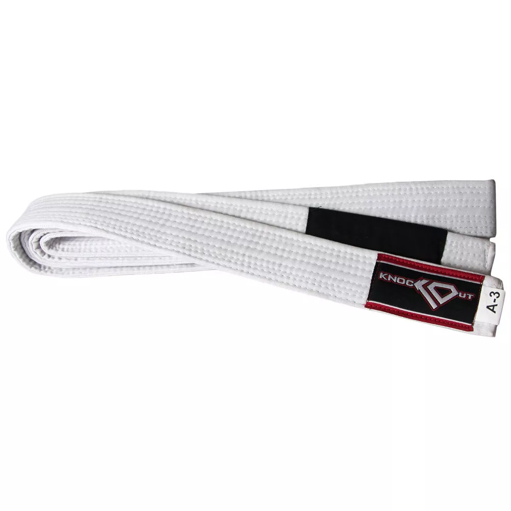 White BJJ Gi Belt by KO Sports Gear