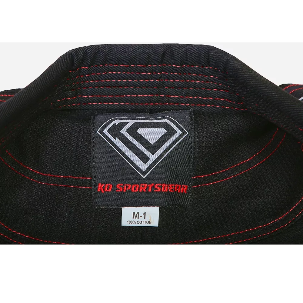 KO Sports Gear's Black, Kids Gi - BJJ Kimono and Pants - For Jiu Jitsu - CLOSEOUT PRICE - Image 4