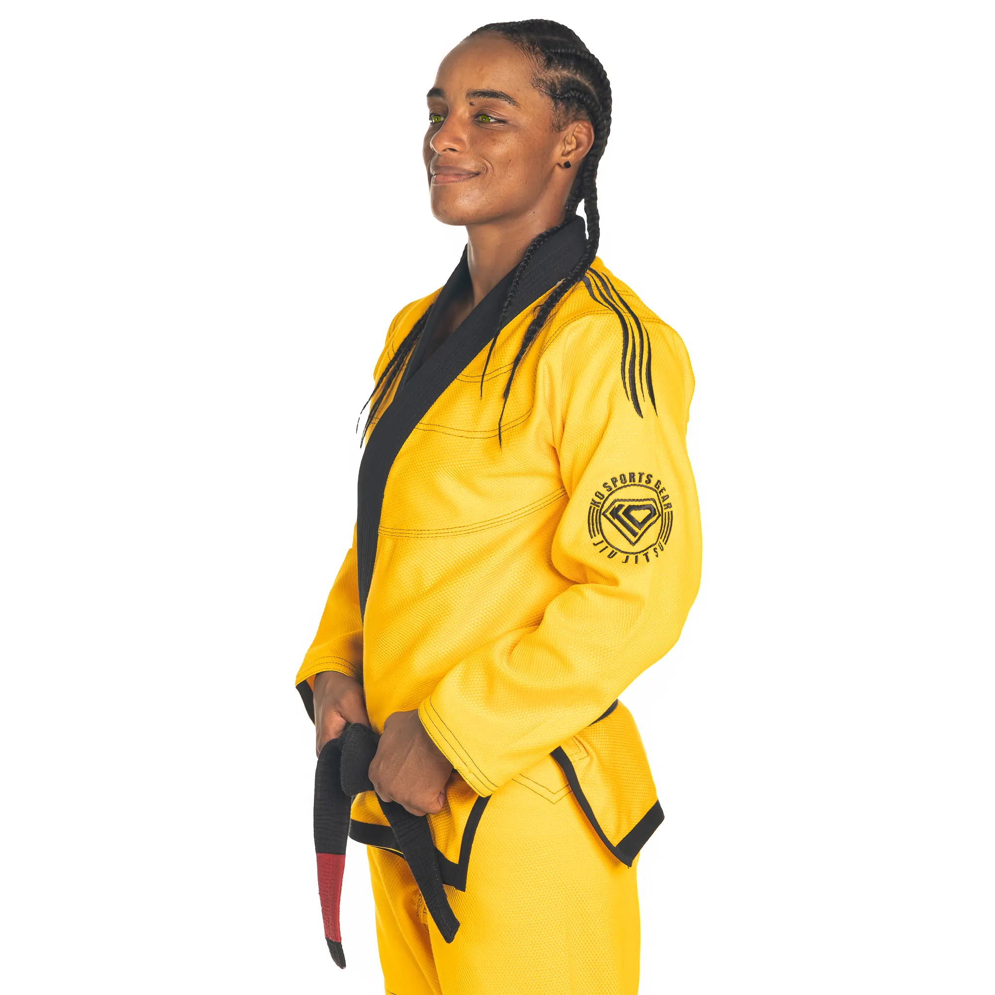 KO Sports Gear's Yellow Wave Adult Gi - BJJ Kimono and Pants - Pearl Weave - For Jiu Jitsu - Image 2