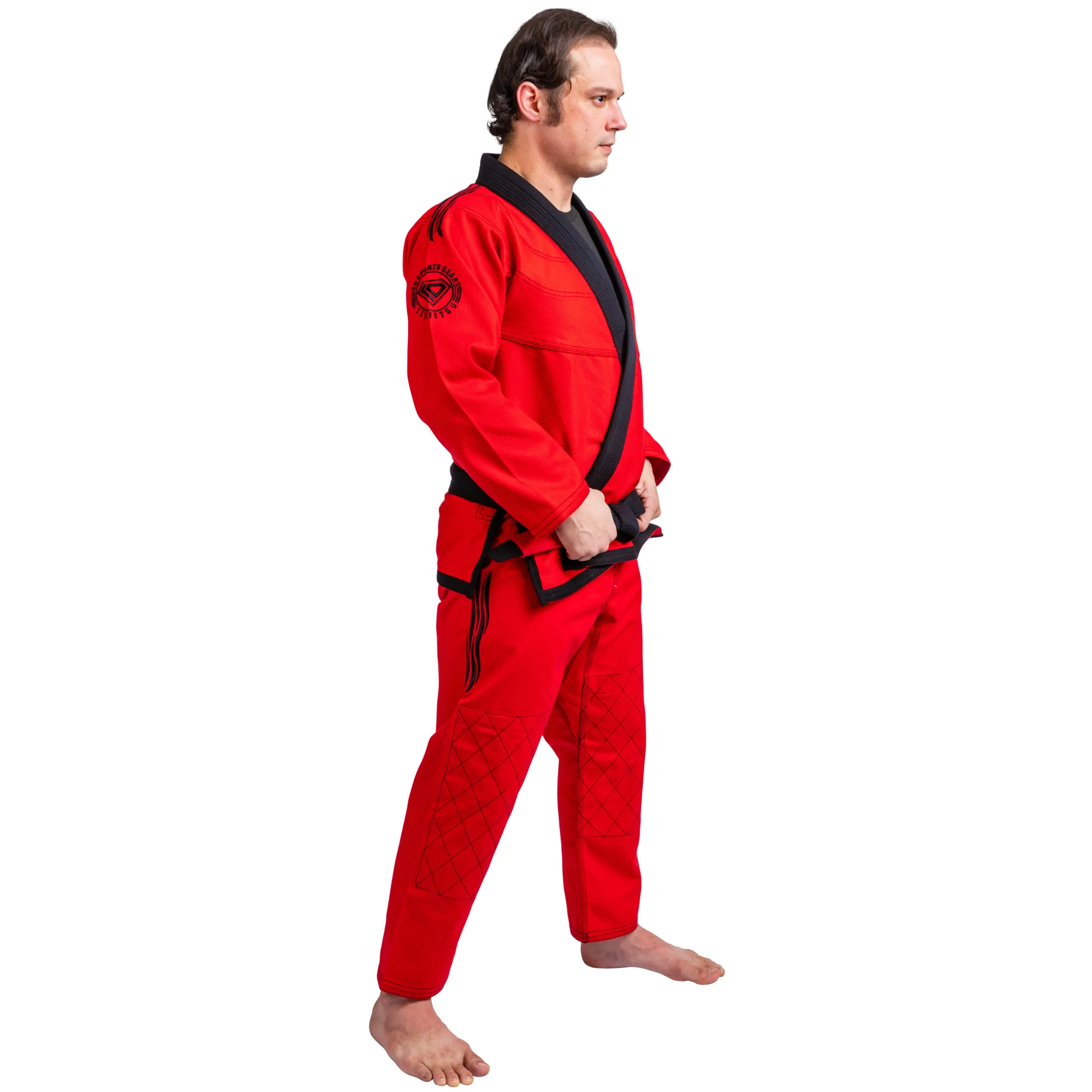 KO Sports Gear's Red Wave Adult Gi - BJJ Kimono and Pants - Pearl Weave - For Jiu Jitsu - Image 2