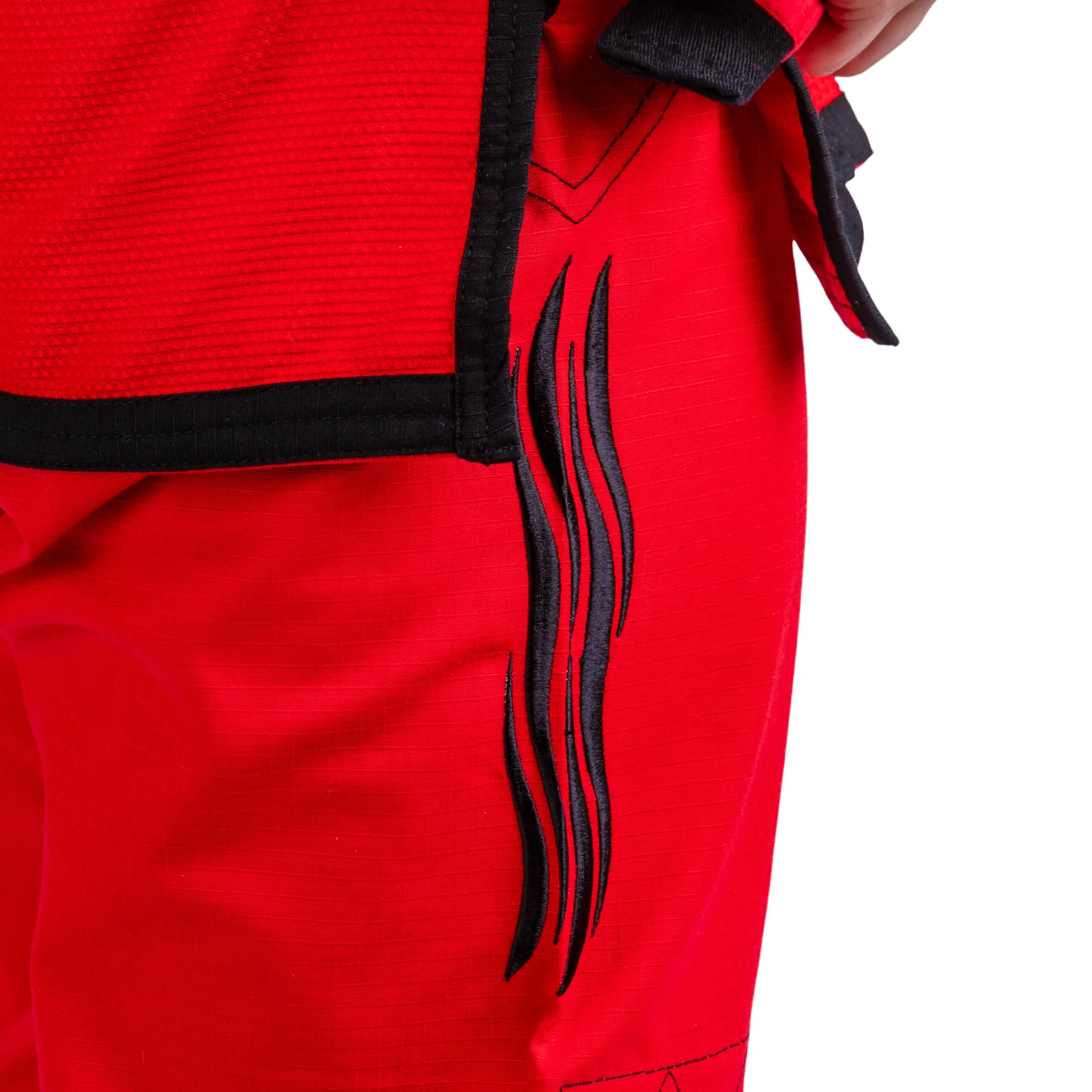 KO Sports Gear's Red Wave Adult Gi - BJJ Kimono and Pants - Pearl Weave - For Jiu Jitsu - Image 4