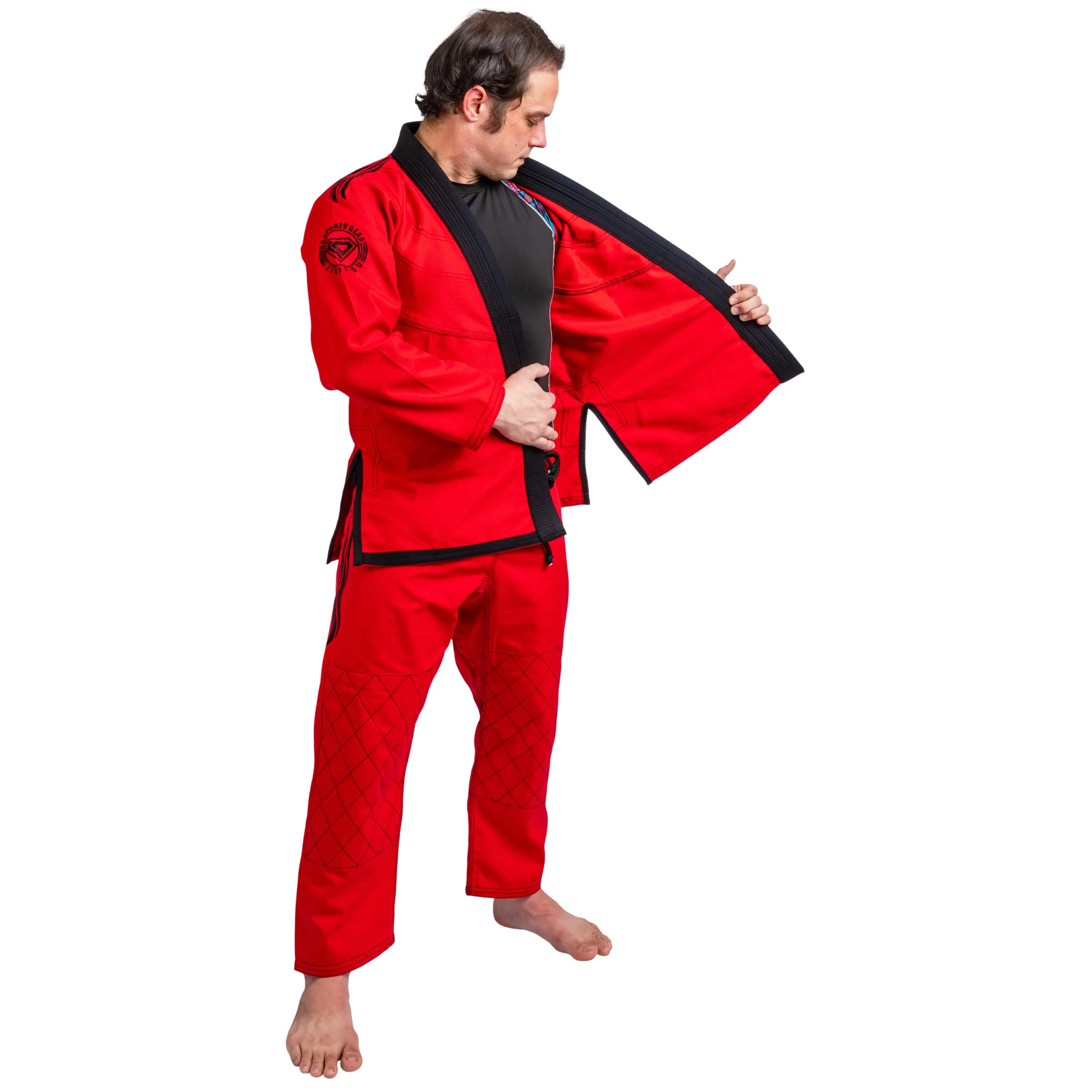 KO Sports Gear's Red Wave Adult Gi - BJJ Kimono and Pants - Pearl Weave - For Jiu Jitsu - Image 8